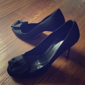 Kate Spade Satin and Italian Leather Origami Heels